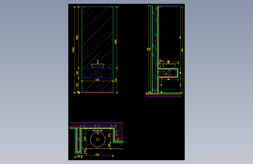DS9910Vanity Counter Details工装图纸