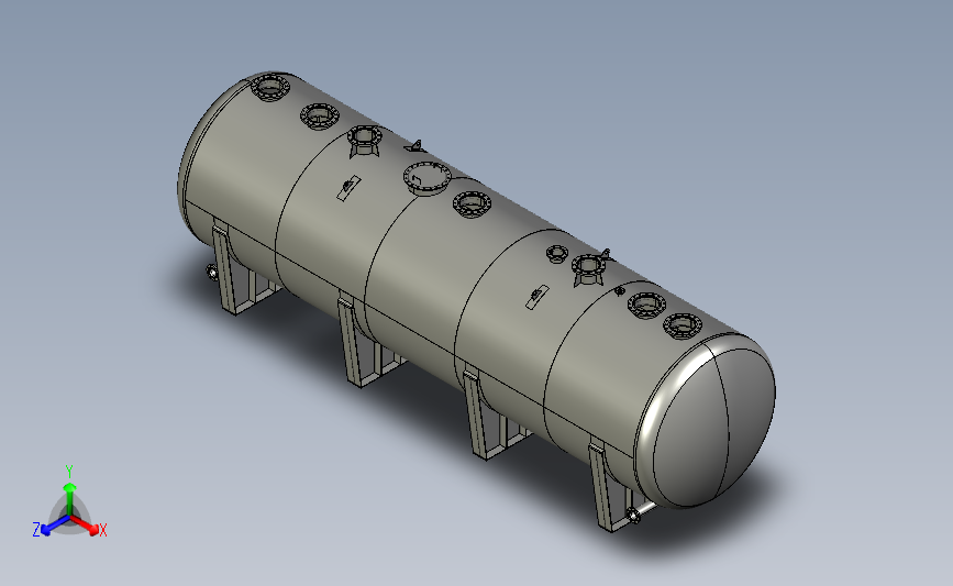 工业卧式油罐结构模型