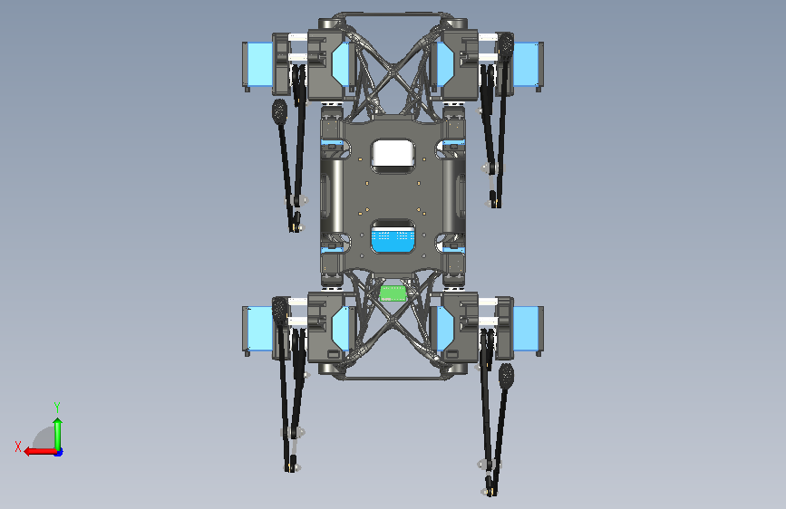 DIY四足步行机器人 INVENTOR 背面视图