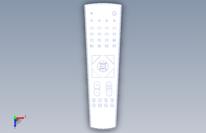 电视遥控器-17 SW20 俯视图