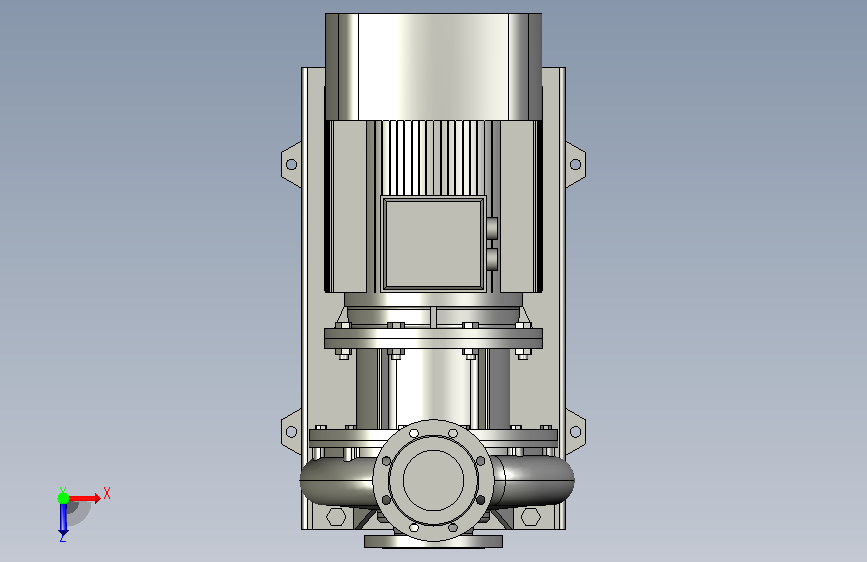 NIS150-125-400G_45卧式单级泵 俯视图
