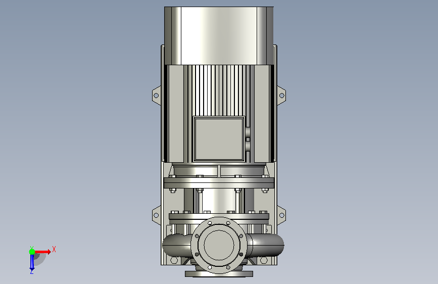NIS200-150-400G_90卧式单级泵 俯视图