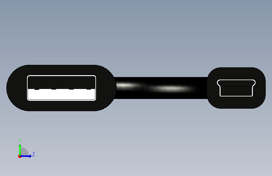 usb电缆 sw10 左侧视图