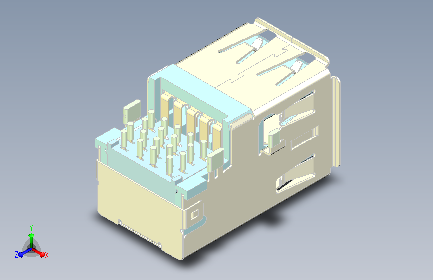双usb30沉板插头连接器lotes
