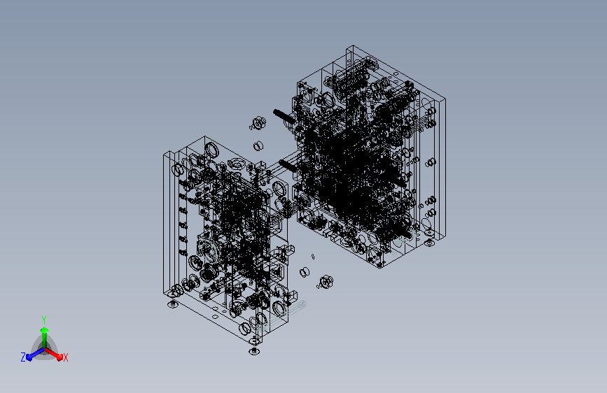 A0011216-3D 模板 3 块带多种滑块 主视图