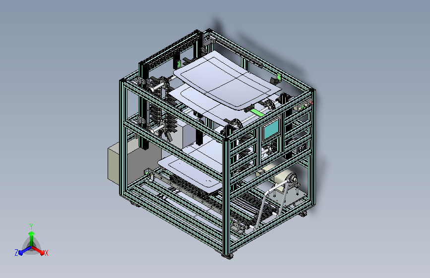 汽车玻璃延时料架设备3D数模