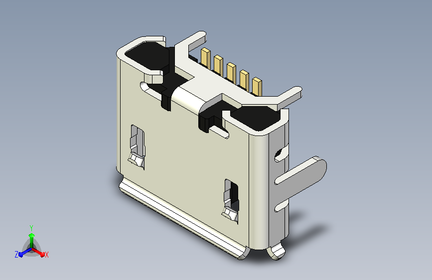 微型USBb母5pinSMD