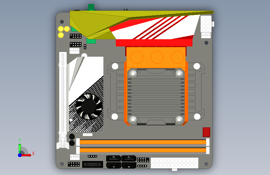 aorusx570i主板 正面视图