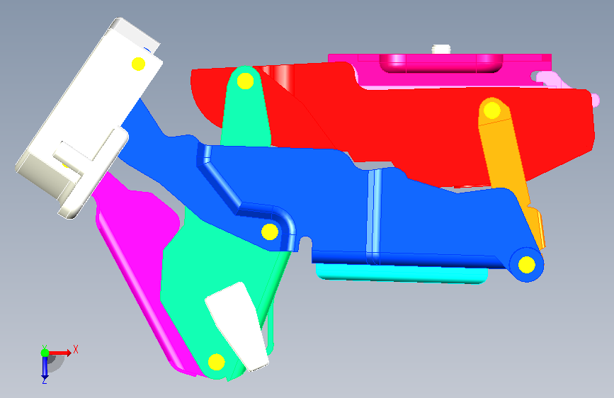 百隆70T7500铰链1 13 DXF 俯视图