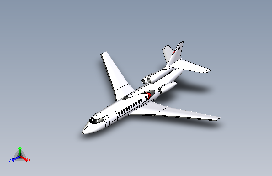 商务飞机简易3D数模
