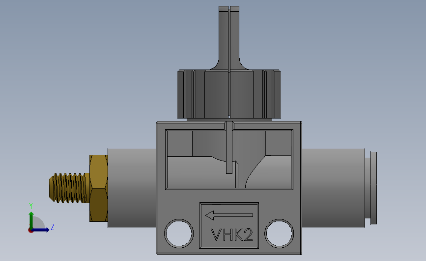 VHK系列P快速接头A外螺纹二通三通手动阀[标准型VHK2-06F-M5]_SOLIDWORKS 2018_模型图纸下载 – 懒石网