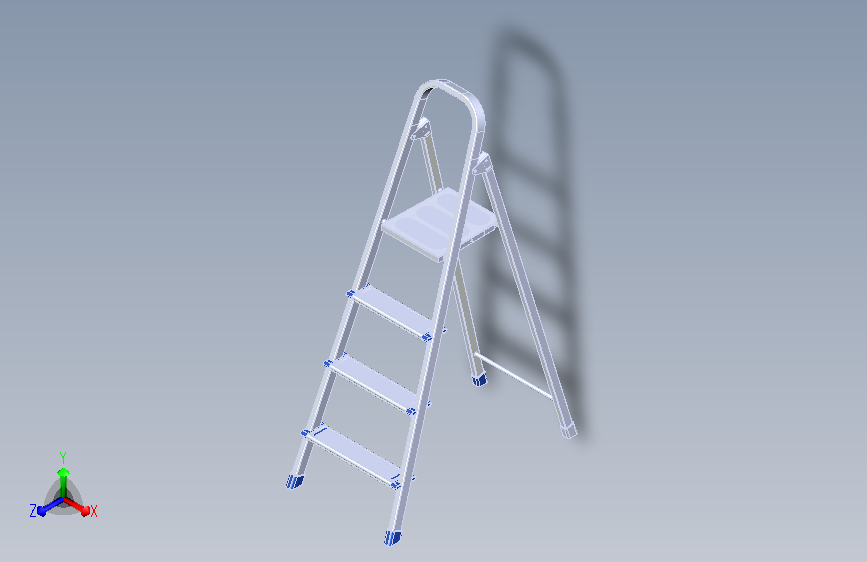 4 tread aluminium and steel step 梯子