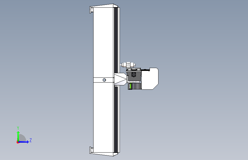 1325广告雕刻机3D数模图纸 Solidworks18设计 附STEP 左侧视图