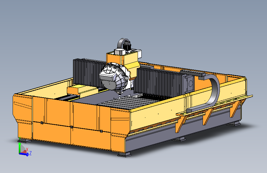 1325大型铝板钻攻机雕刻机3D数模图纸 Solidworks18设计