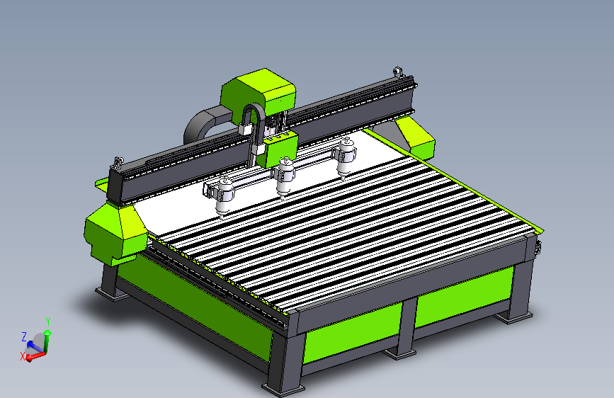 2513多头雕刻机3D数模图纸 Solidworks18设计