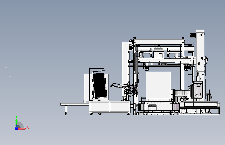 Cell packaging wire电池封装线3D数模图纸 Solidworks设计 正面视图