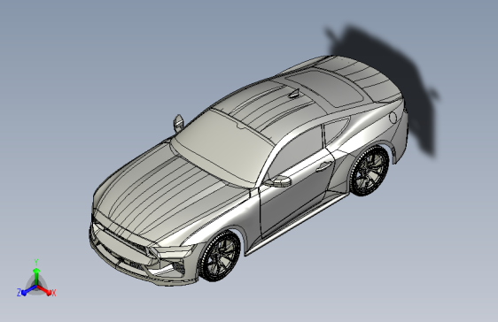 Ford Mustang GT 2024汽车模型外壳3D图纸 STEP格式(1)