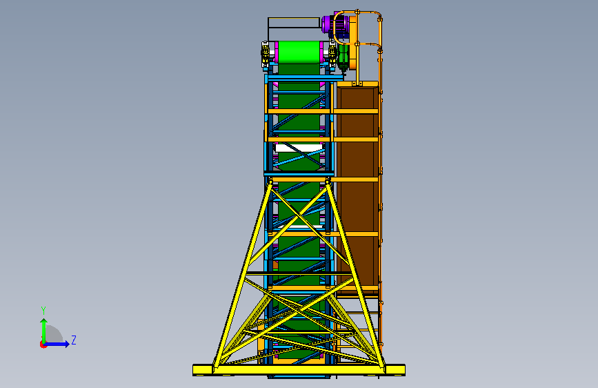 mine conveyor矿用输送机3D数模图纸 STP格式 左侧视图