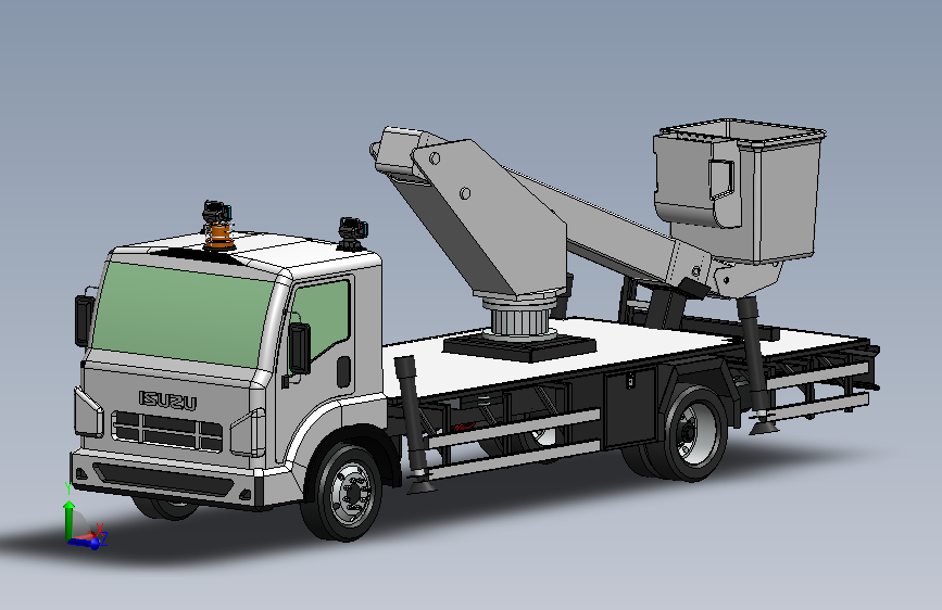 车载式伸缩臂高空作业平台3D图纸 Solidworks设计