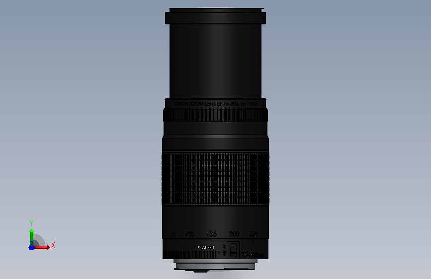 佳能75-300镜头模型 正面视图