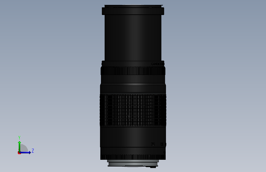 佳能75-300镜头模型 左侧视图