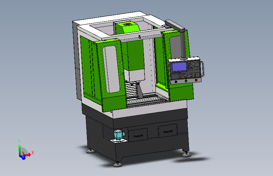 悬臂式双头精雕机3D数模图纸 Solidworks18设计