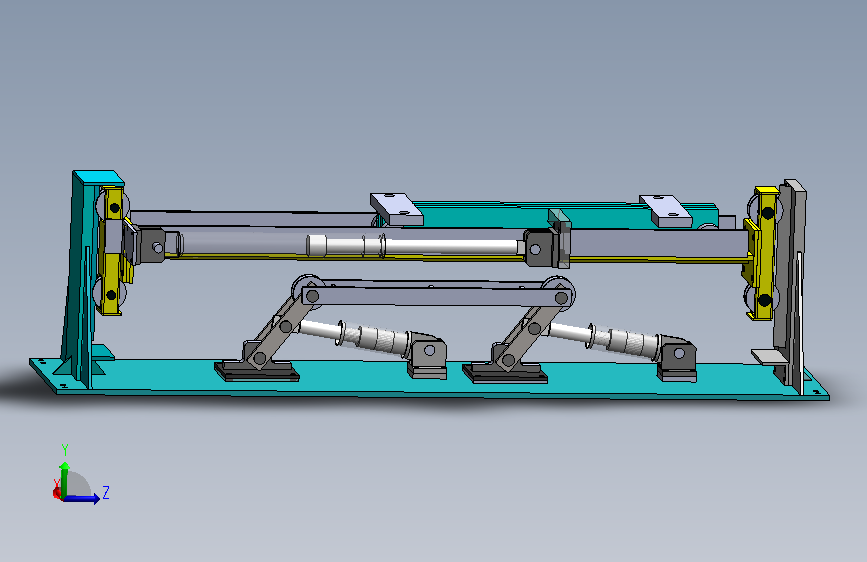 重型焊接H型钢梁翻转装置3D图纸 Solidworks设计