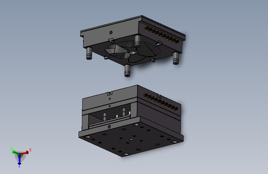 风扇扇叶注塑模具三维模型