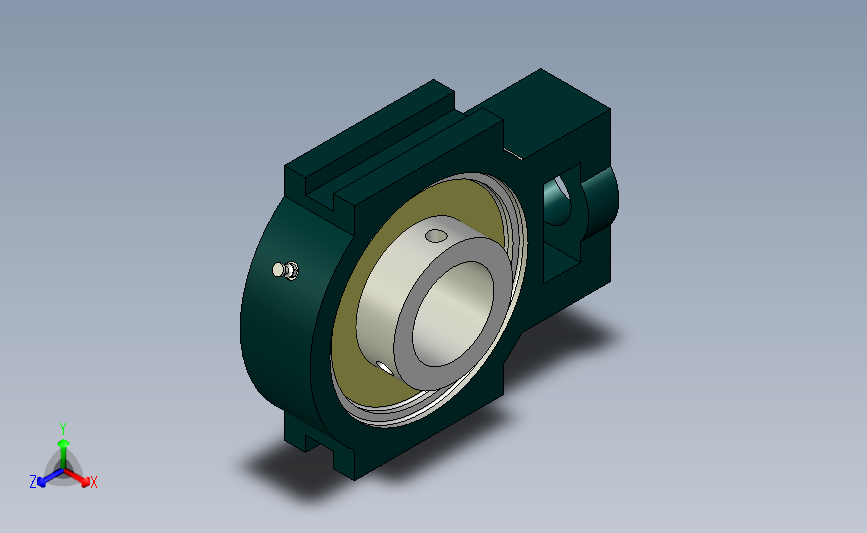 圆形滑块座型铸铁制带座外球面轴承[BURL35].step