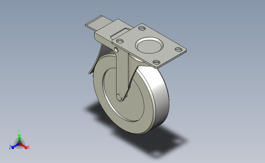 中载不锈钢型(130~150kg)万向钢双刹型脚轮[CAHLS125-U].step