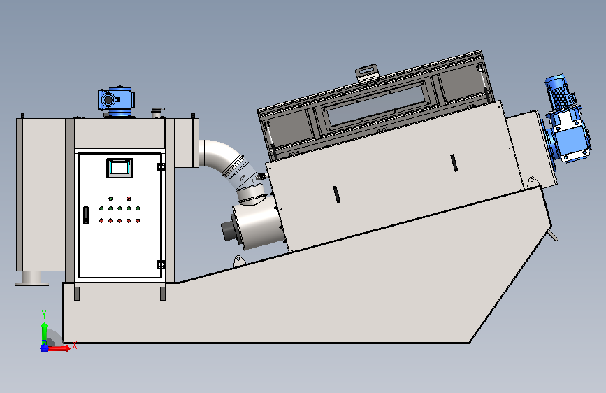 DL401叠螺污泥脱水机3d 正面视图