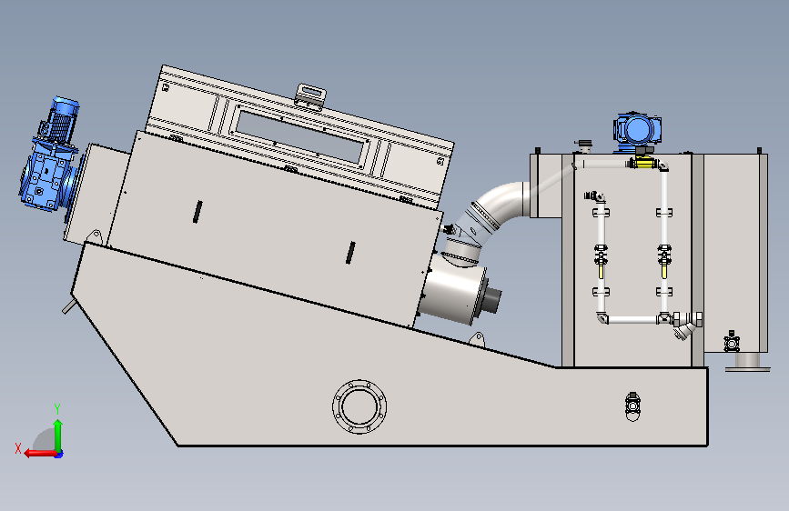 DL401叠螺污泥脱水机3d 背面视图