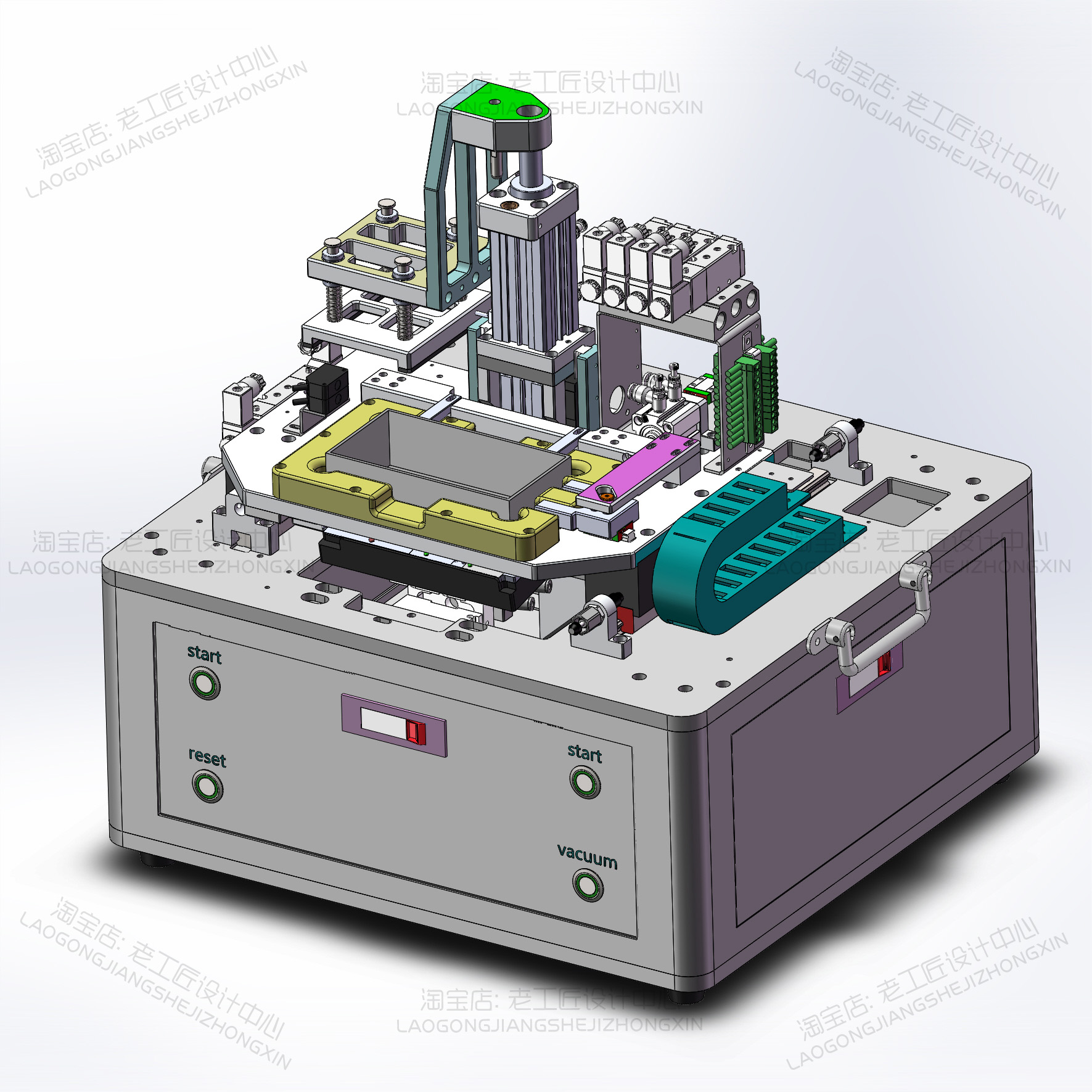 半自动贴标机 Solidworks 2016 模型图纸下载 懒石网