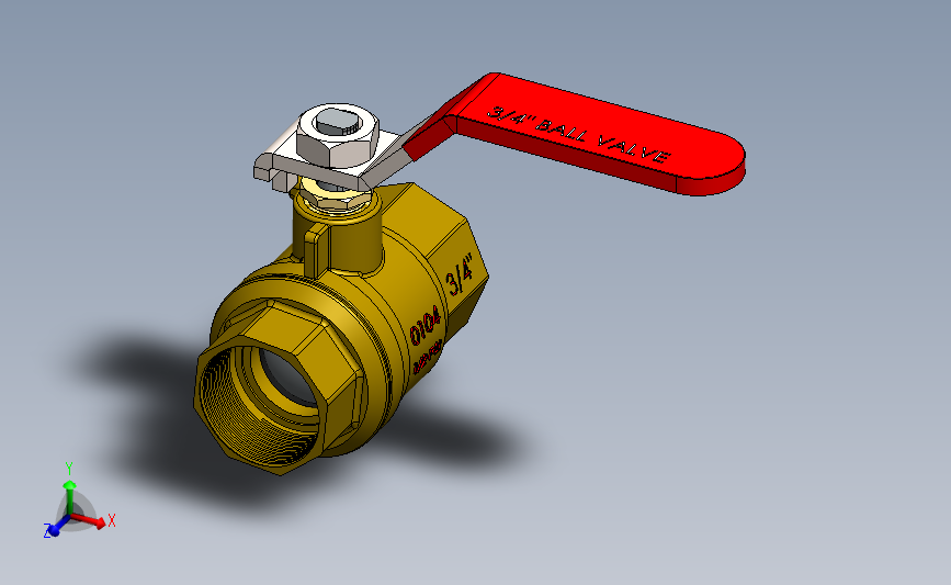 3-4英寸球阀solidworks