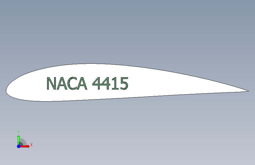 NACA 4415翼型 正面视图