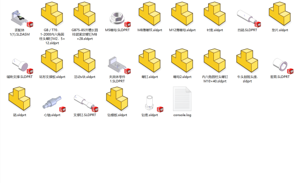 推动架钻水平16孔夹具三维SolidWorks