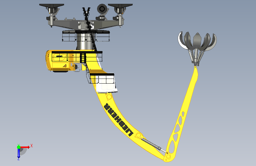 liebherr lh120 起重机 正面视图