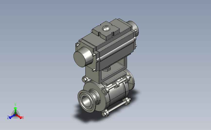 DQP-03气动卡式球阀[DQP-03-DN25].step