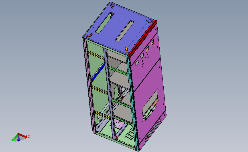 钣金机箱机柜MNS-进线柜三维图通用