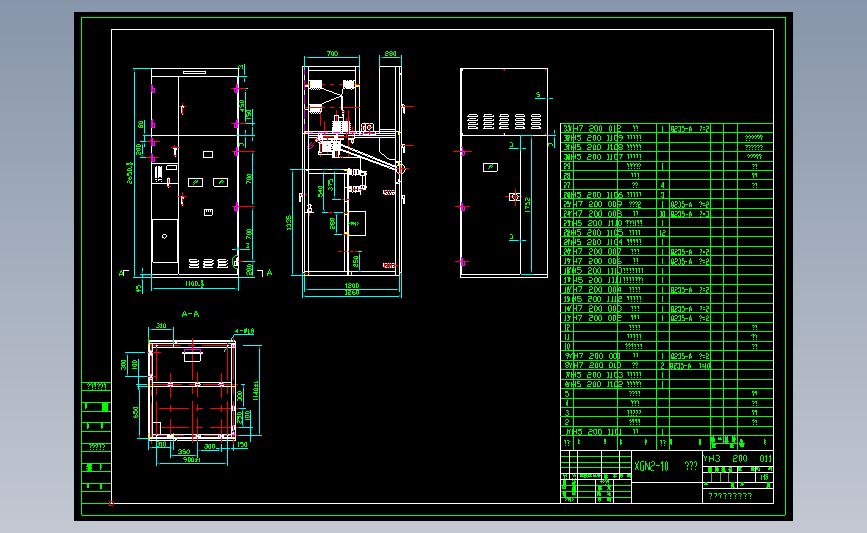 钣金机箱机柜XGN2壳体cad