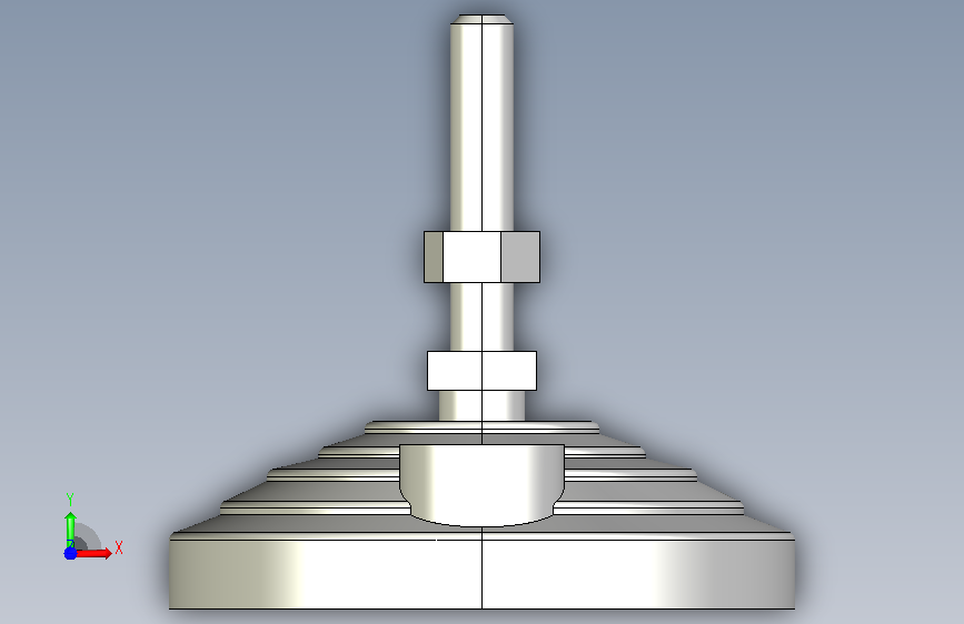 水平調整腳座(SUS製)LVF80-SUS-3D_331121 正面视图