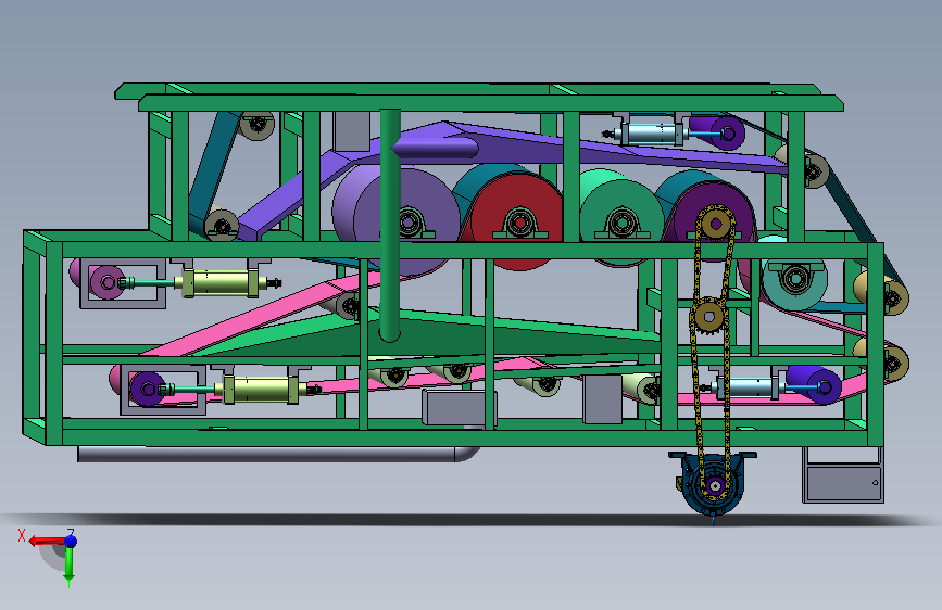 带式压滤机设计模型三维solidworks