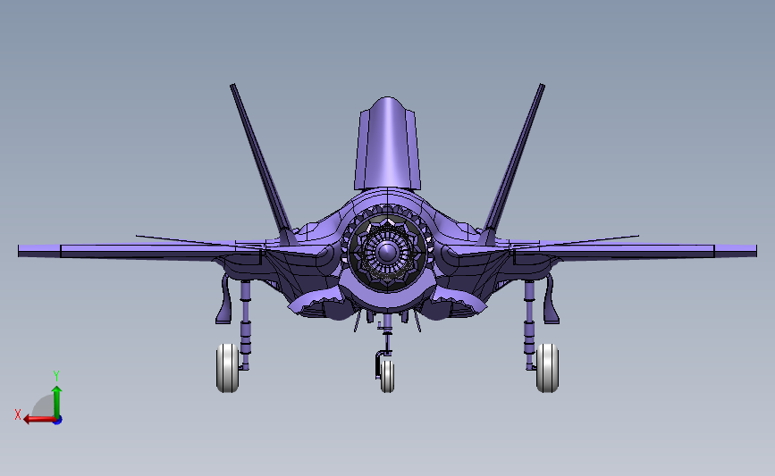 F35B战机 背面视图