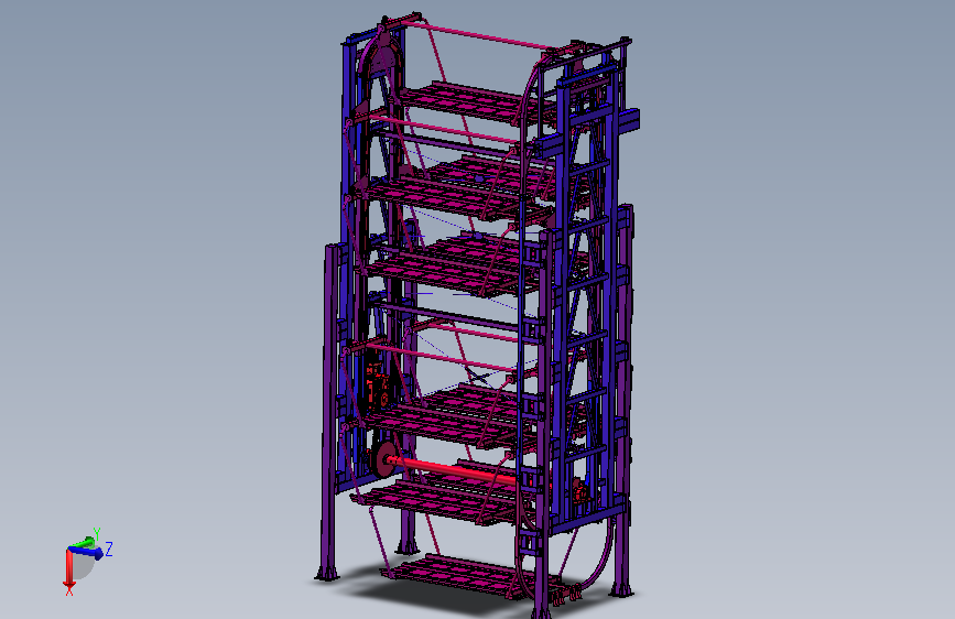 升降车车库3D+CAD 主视图