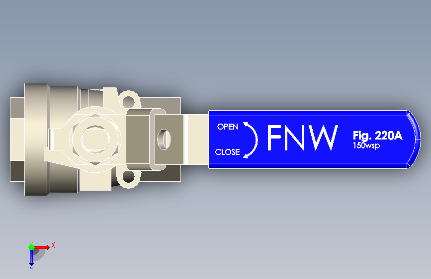 二片式内螺纹球阀FNW-FNW220ASED 俯视图