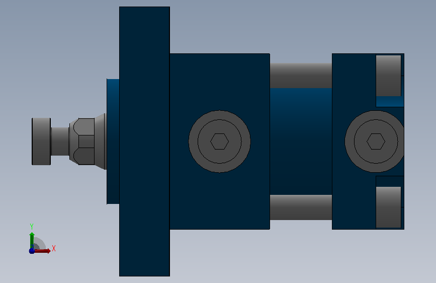连杆油缸至CNOMO-rexroth-bosch-single-rod-cylinder-range-hvbd-03-piston-diameter-d-32-mm-piston-rod-diameter-d-18-mm-stroke-length-a6-l-5-mm-1.snapshot.1 正面视图