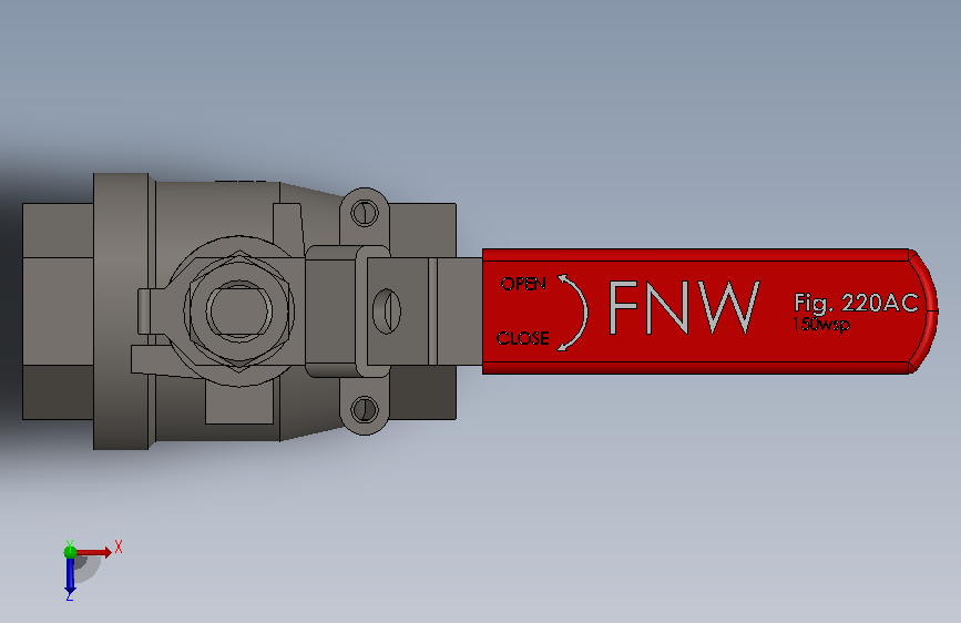 二片式内螺纹球阀-FNW-FNW220ACF.SLDPRT 俯视图