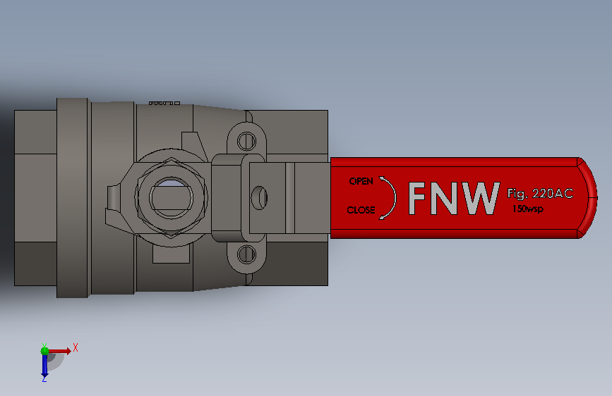 二片式内螺纹球阀-FNW-FNW220ACH.SLDPRT 俯视图