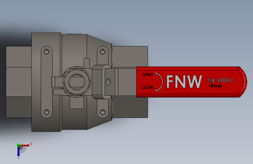 二片式内螺纹球阀-FNW-FNW220ACL.SLDPRT 俯视图