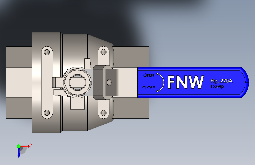 二片式内螺纹球阀-FNW-FNW220AL.SLDPRT 俯视图